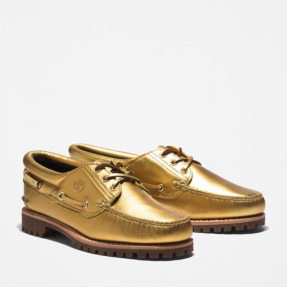 Dámské Boty Sebago Timberland Noreen 3-Eye Lug Handsewn Zlaté | TI41508-106