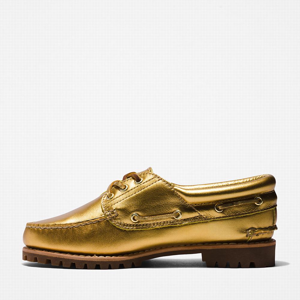 Dámské Boty Sebago Timberland Noreen 3-Eye Lug Handsewn Zlaté | TI41508-106