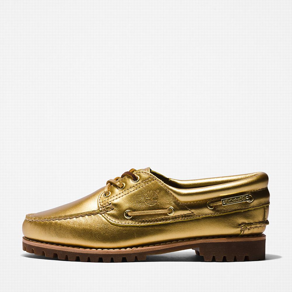 Dámské Boty Sebago Timberland Noreen 3-Eye Lug Handsewn Zlaté | TI41508-106
