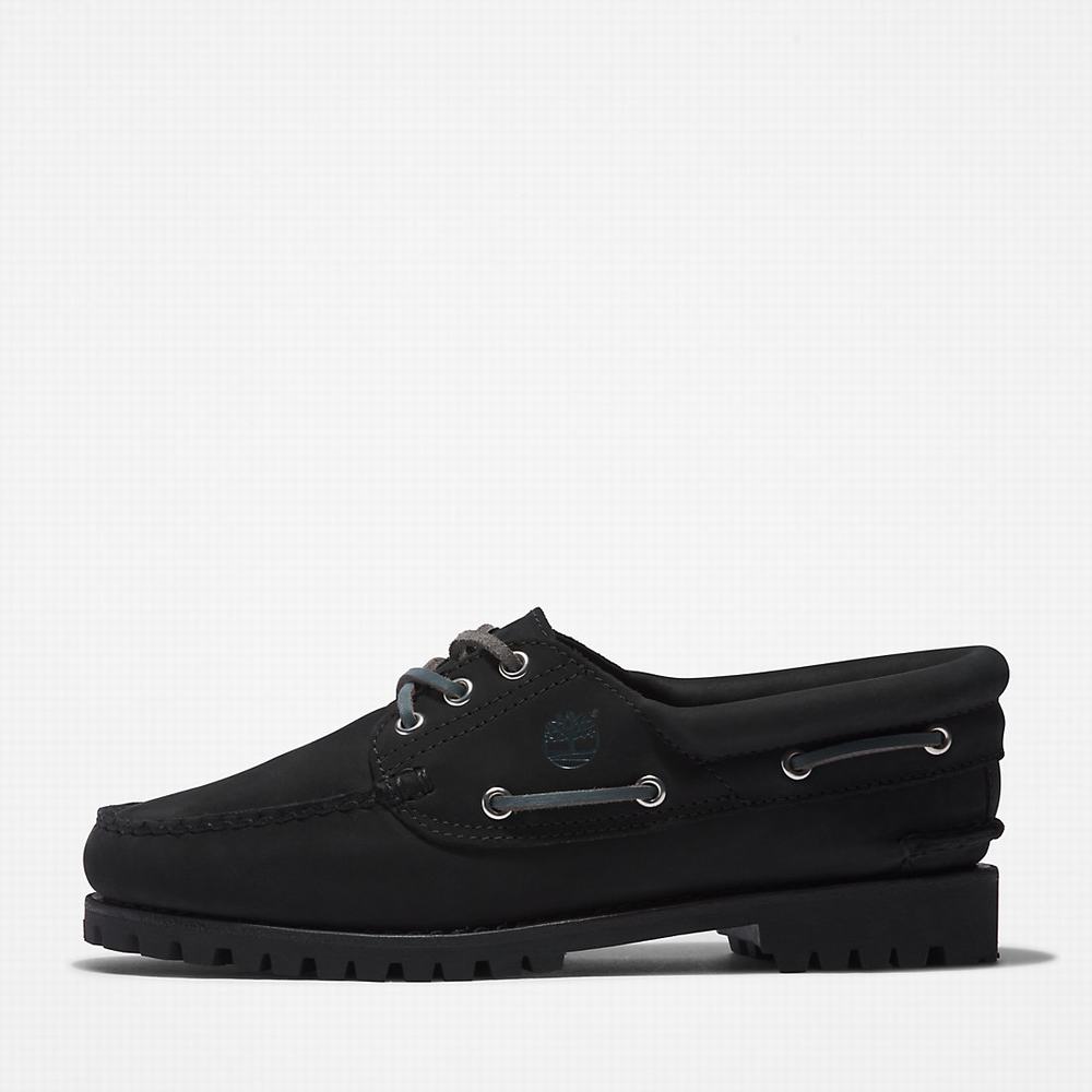 Dámské Boty Sebago Timberland Noreen 3-Eye Lug Handsewn Černé | TI45829-753