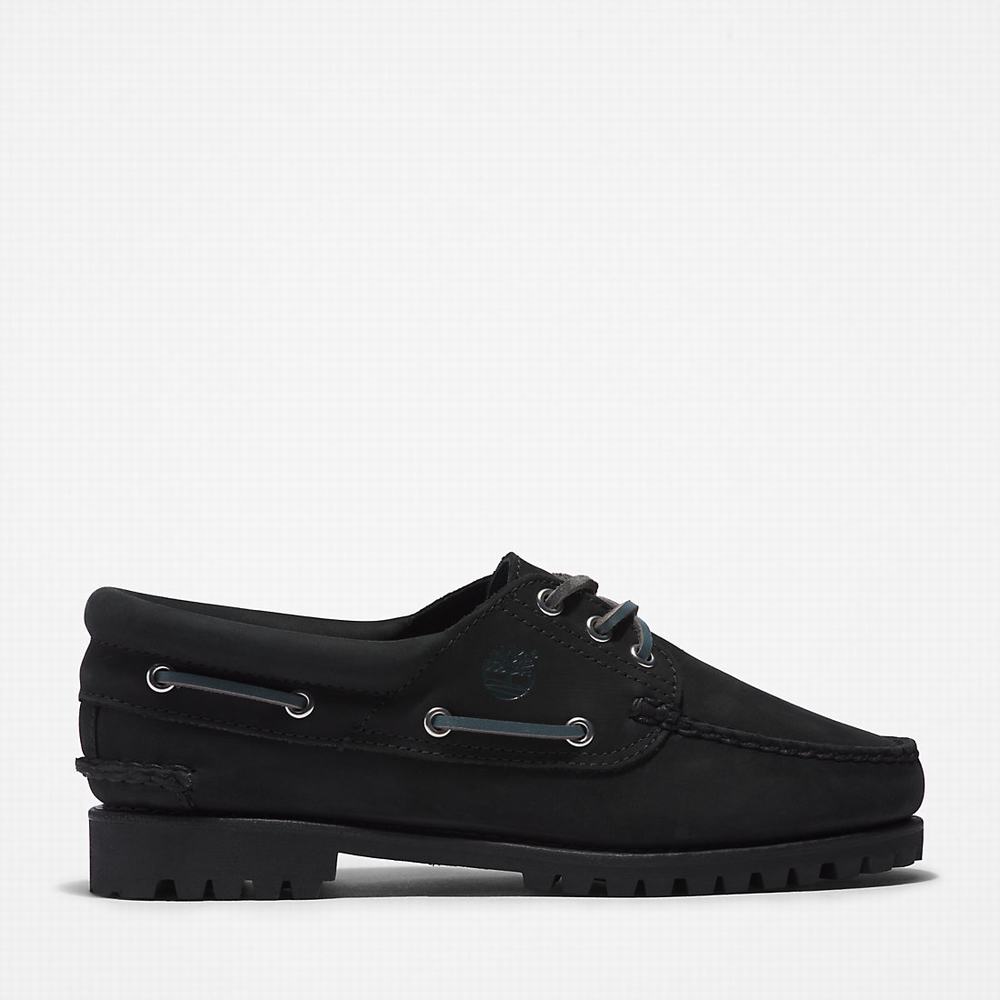 Dámské Boty Sebago Timberland Noreen 3-Eye Lug Handsewn Černé | TI45829-753