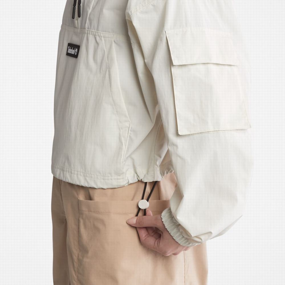 Dámské Bundy Timberland Vody-Repellent Street Cropped Anorak Bílé | TI72340-493