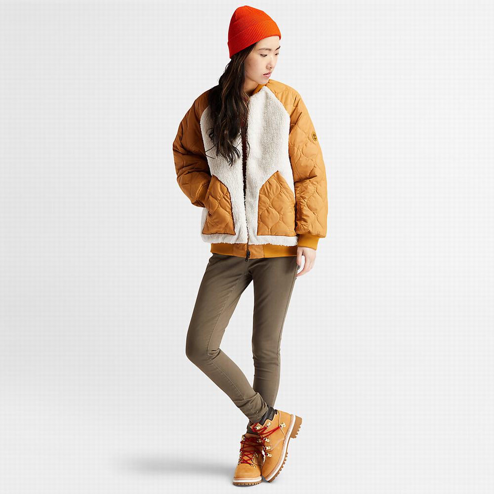 Dámské Fleece Bundy Timberland Reversible Fleece Bomber Žluté | TI76029-652