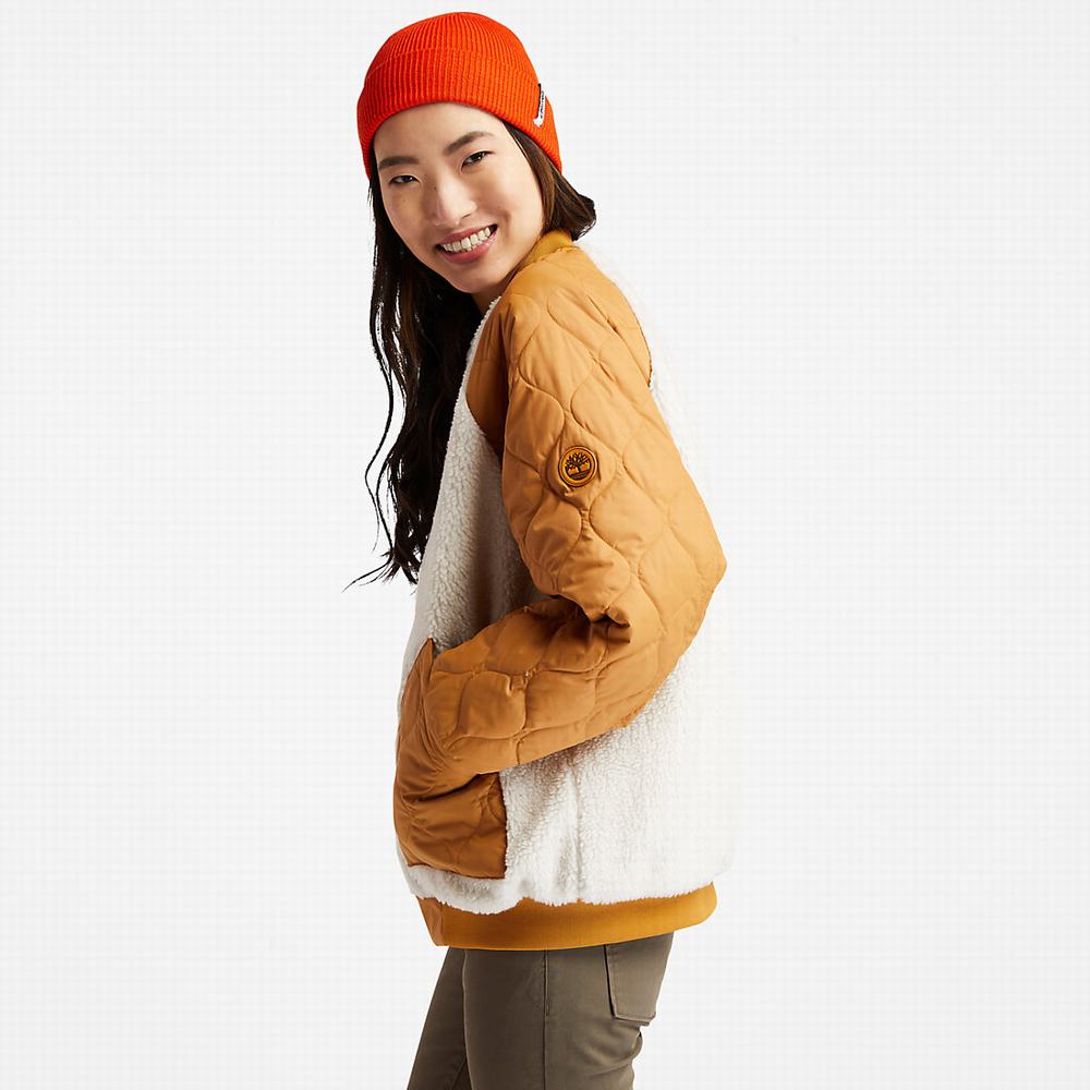 Dámské Fleece Bundy Timberland Reversible Fleece Bomber Žluté | TI76029-652