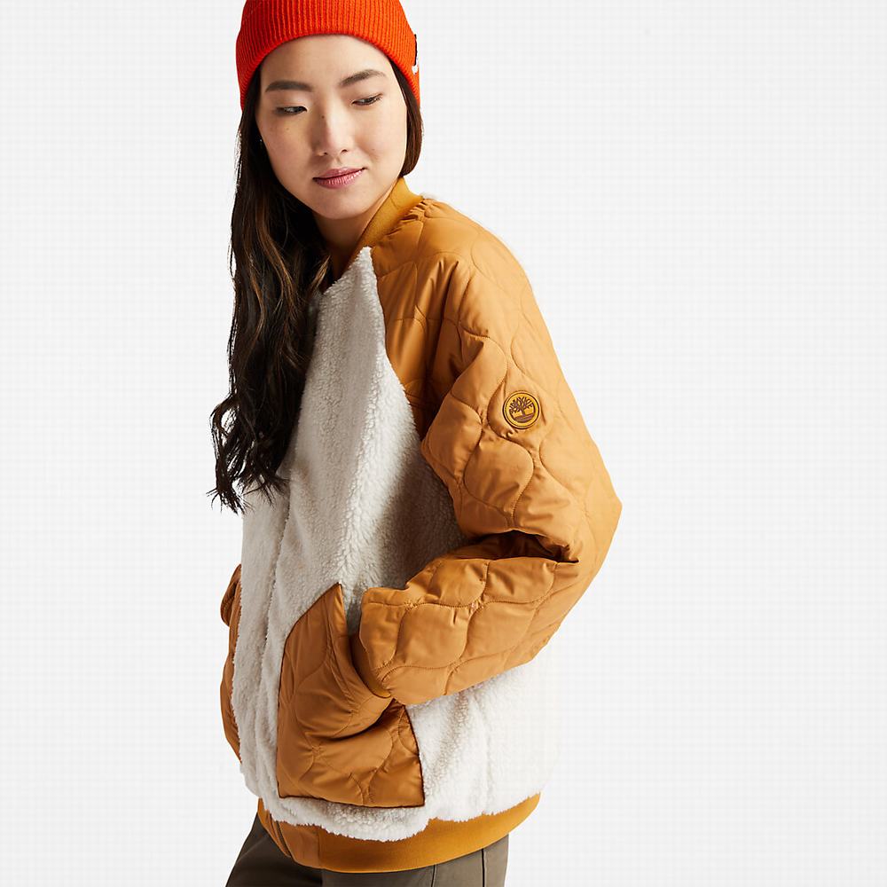 Dámské Fleece Bundy Timberland Reversible Fleece Bomber Žluté | TI76029-652