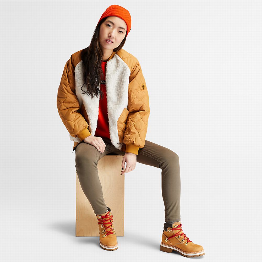 Dámské Fleece Bundy Timberland Reversible Fleece Bomber Žluté | TI76029-652