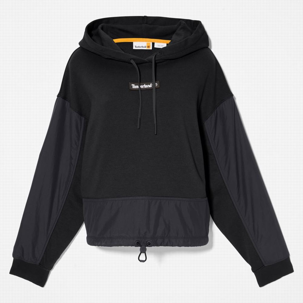 Dámské Mikiny S Kapucí Timberland Colorblock Mixed-Media Černé | TI56128-467