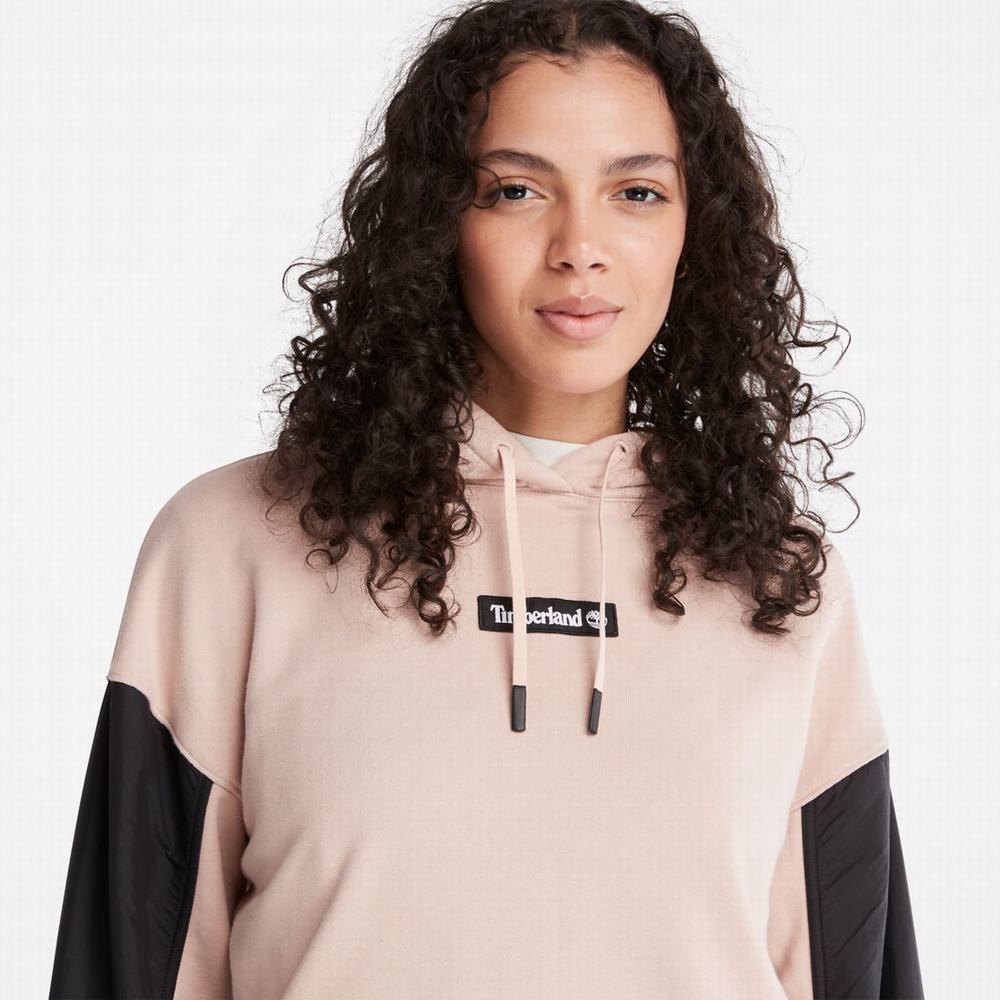 Dámské Mikiny S Kapucí Timberland Colorblock Mixed-Media Růžové | TI75382-962