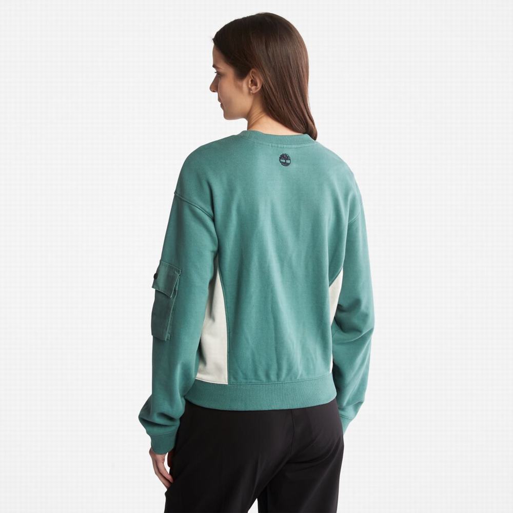 Dámské Mikiny Timberland Batwing Crewneck Tmavě Zelene | TI13904-817