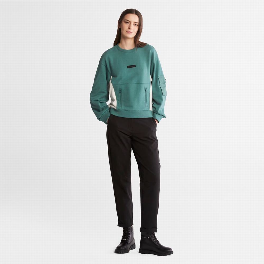 Dámské Mikiny Timberland Batwing Crewneck Tmavě Zelene | TI13904-817