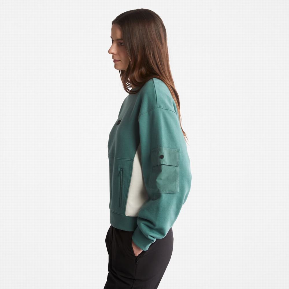 Dámské Mikiny Timberland Batwing Crewneck Tmavě Zelene | TI13904-817