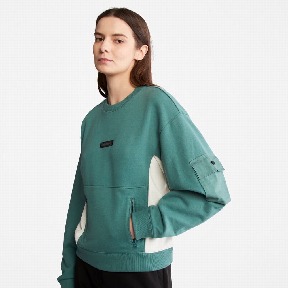 Dámské Mikiny Timberland Batwing Crewneck Tmavě Zelene | TI13904-817