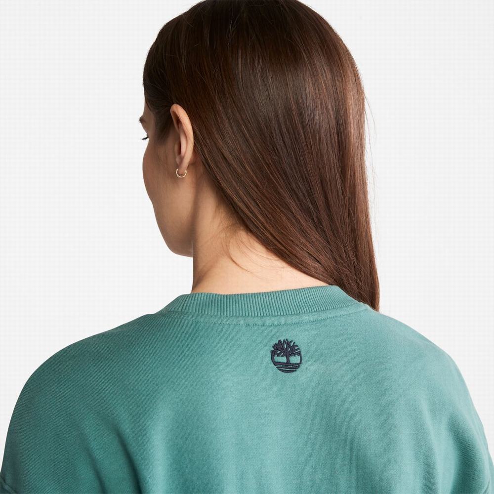 Dámské Mikiny Timberland Batwing Crewneck Tmavě Zelene | TI13904-817