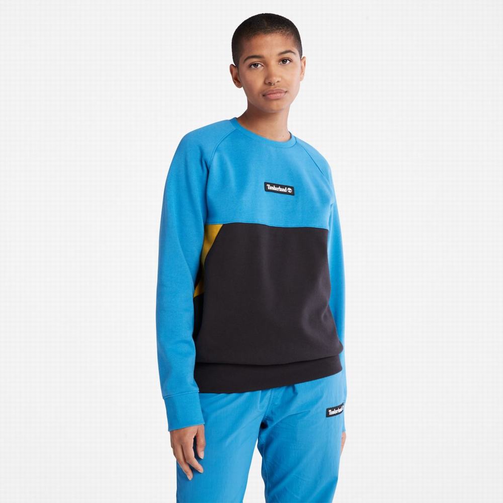 Dámské Mikiny Timberland Colorblock Crewneck Světle Blankyt Černé | TI52971-746