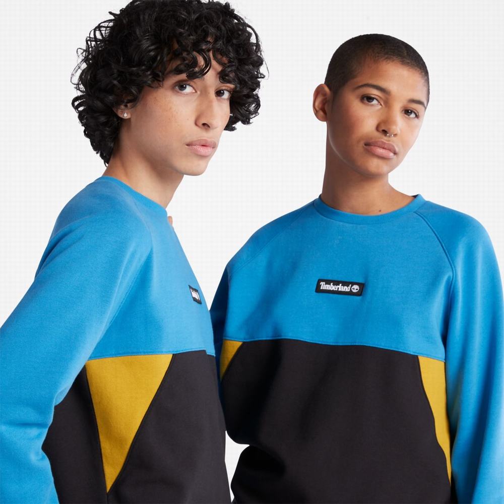 Dámské Mikiny Timberland Colorblock Crewneck Světle Blankyt Černé | TI52971-746