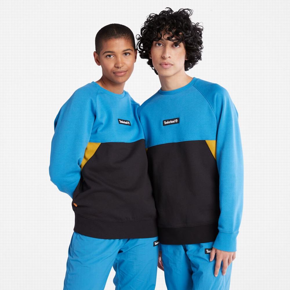 Dámské Mikiny Timberland Colorblock Crewneck Světle Blankyt Černé | TI52971-746