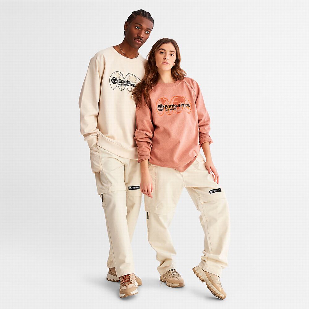 Dámské Mikiny Timberland Earthkeepers® by Raeburn Archive Globe Crewneck Béžový | TI30951-504