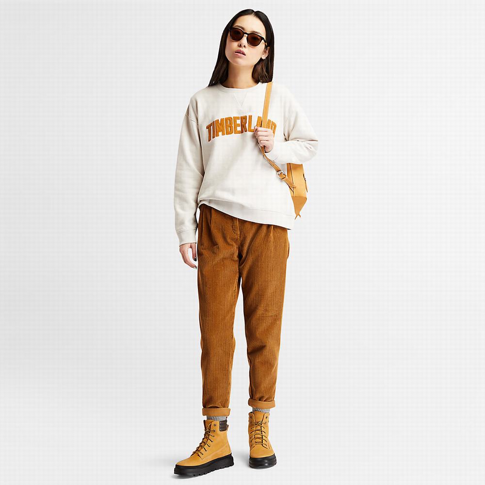 Dámské Mikiny Timberland Ecoriginal Corduroy Logo Bílé | TI29506-589