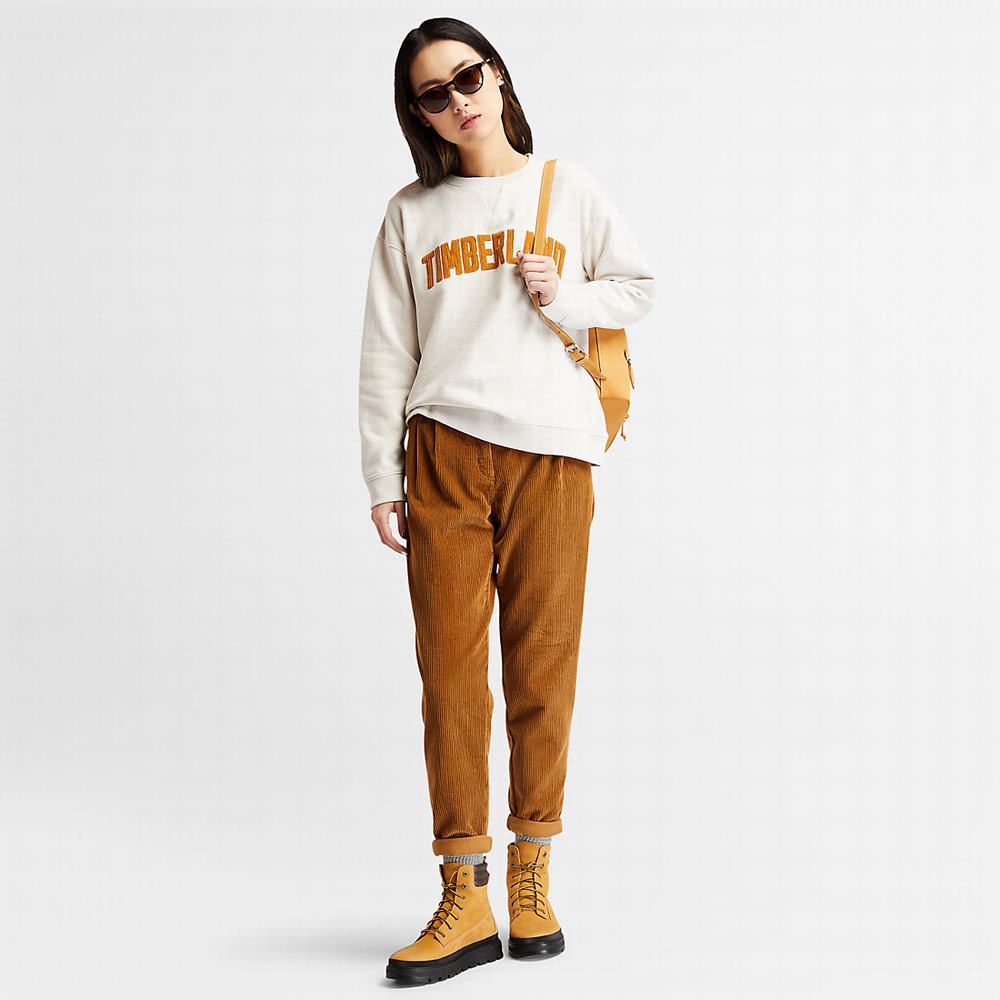 Dámské Mikiny Timberland Ecoriginal Corduroy Logo Bílé | TI29506-589
