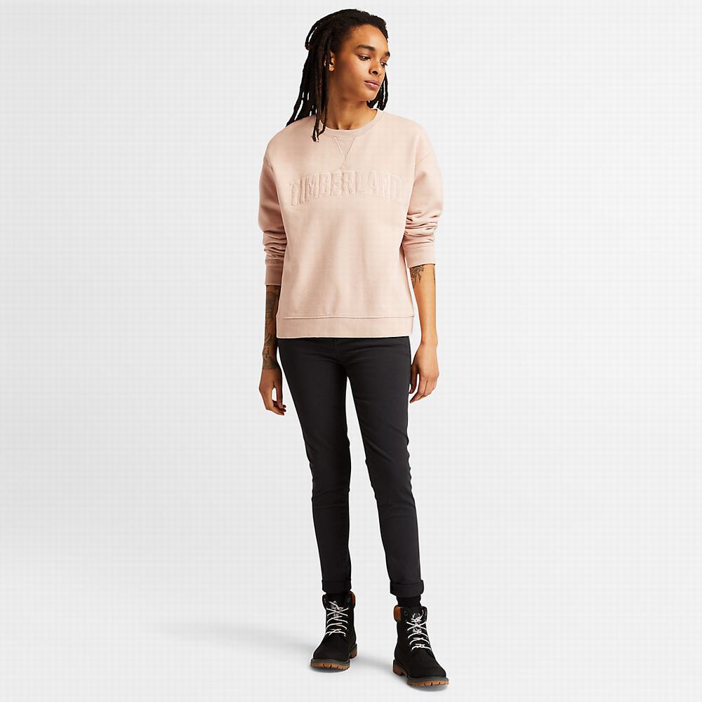 Dámské Mikiny Timberland Ecoriginal Corduroy Logo Světle Růžové | TI56943-571
