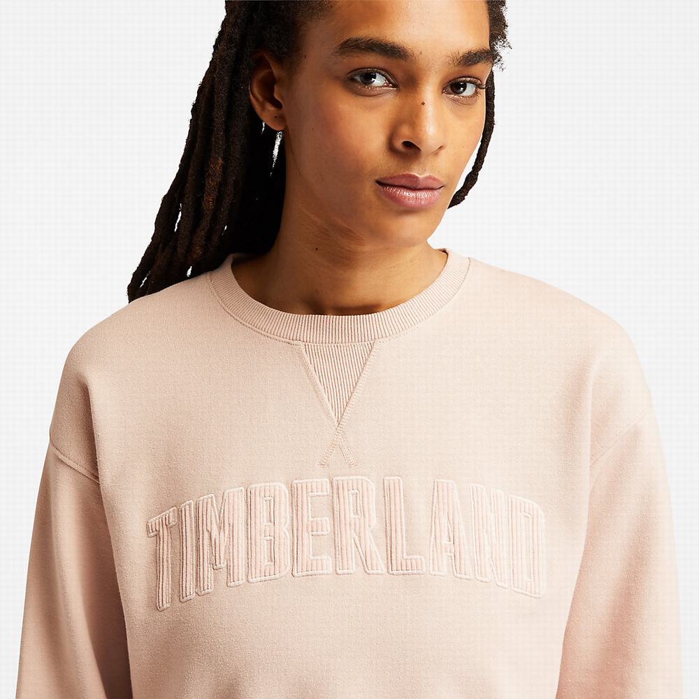 Dámské Mikiny Timberland Ecoriginal Corduroy Logo Světle Růžové | TI56943-571