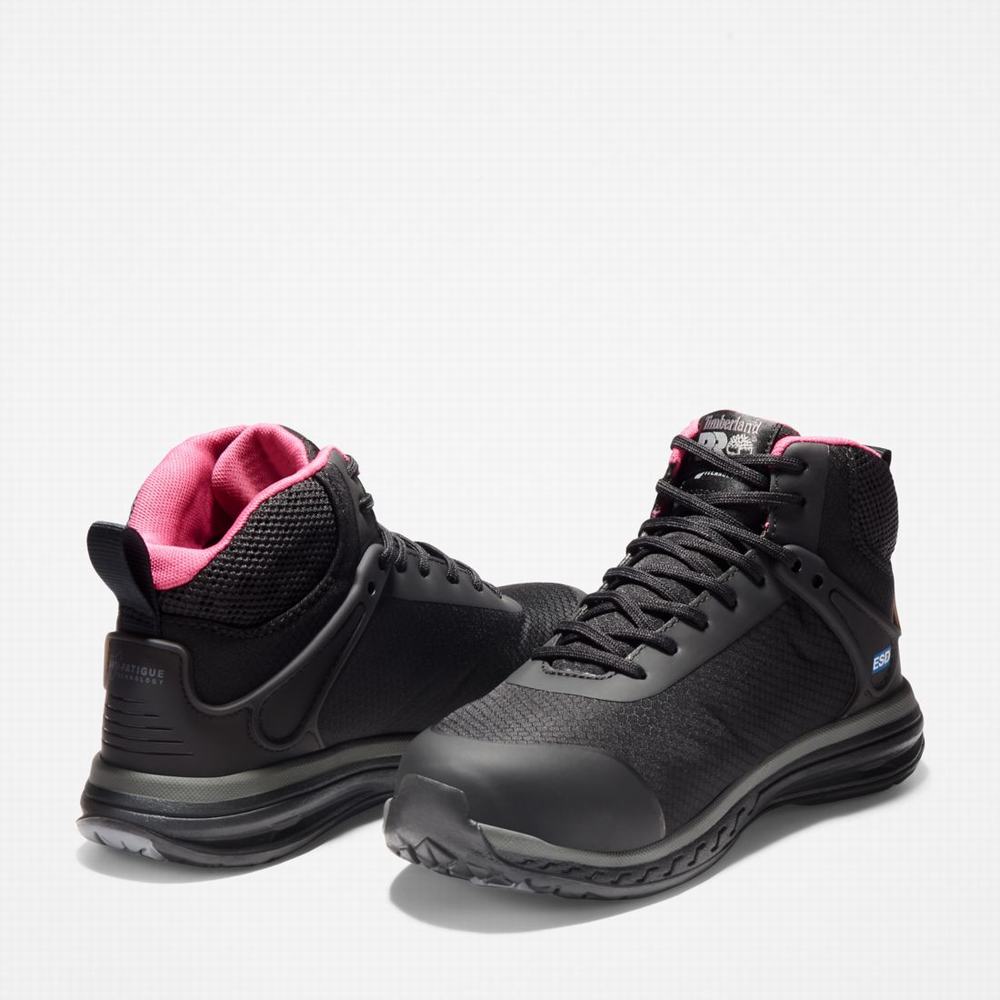 Dámské Pracovní Obuv Timberland Drivetrain Composite Špicí Pracovní Sneaker Černé Růžové | TI38965-341