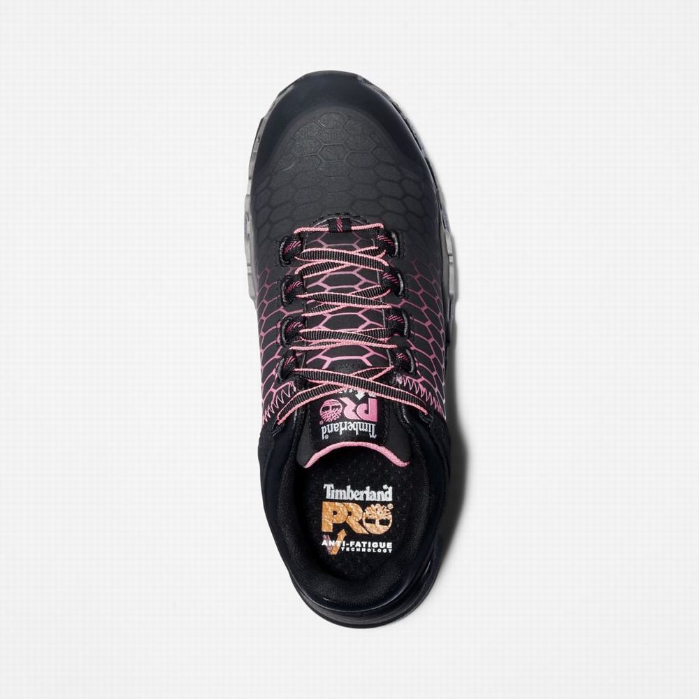 Dámské Pracovní Obuv Timberland PRO® Powertrain Sport Alloy Špicí Pracovní Sneaker Černé Růžové | TI92567-876