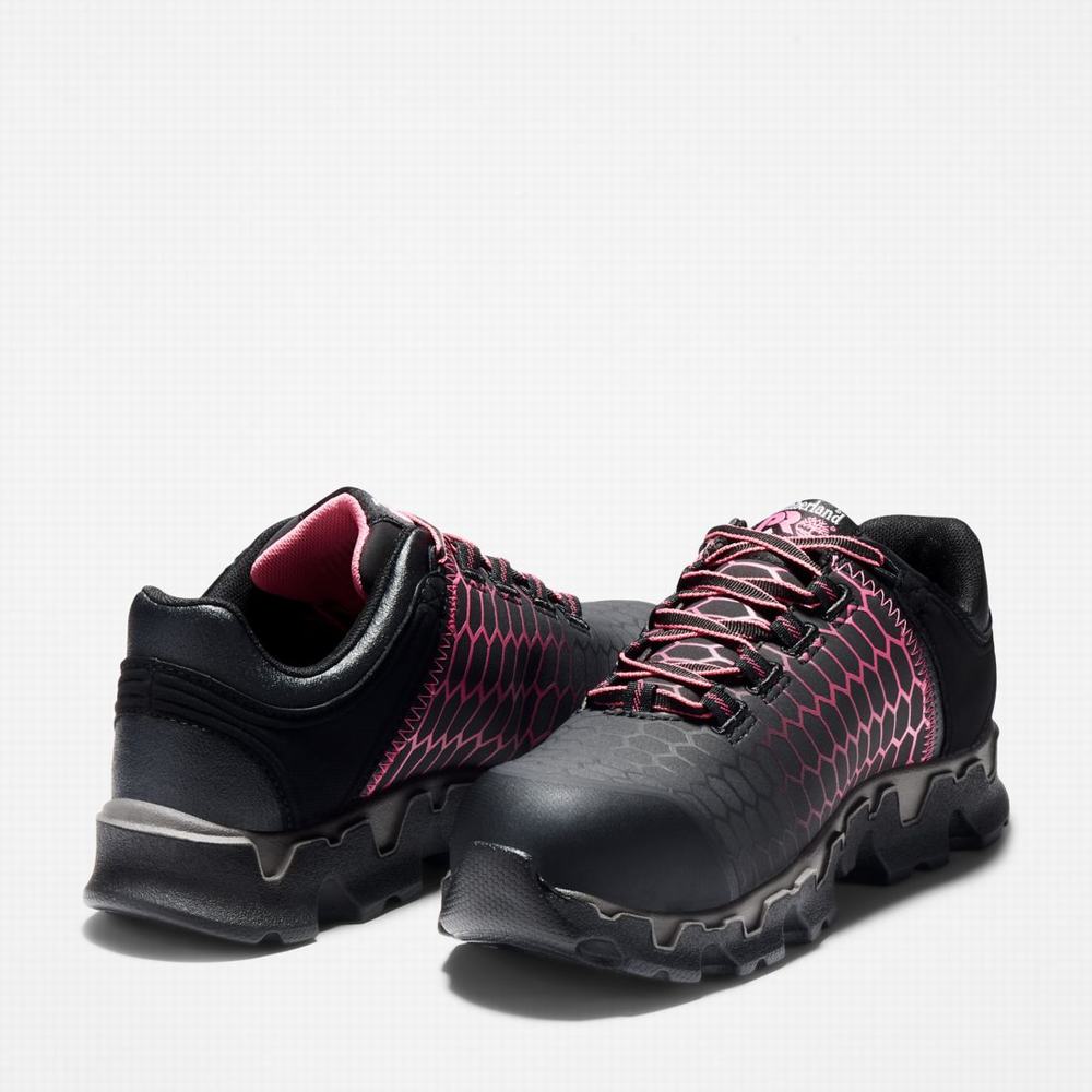 Dámské Pracovní Obuv Timberland PRO® Powertrain Sport Alloy Špicí Pracovní Sneaker Černé Růžové | TI92567-876