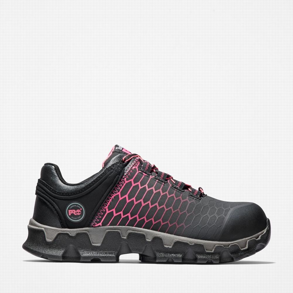 Dámské Pracovní Obuv Timberland PRO® Powertrain Sport Alloy Špicí Pracovní Sneaker Černé Růžové | TI92567-876