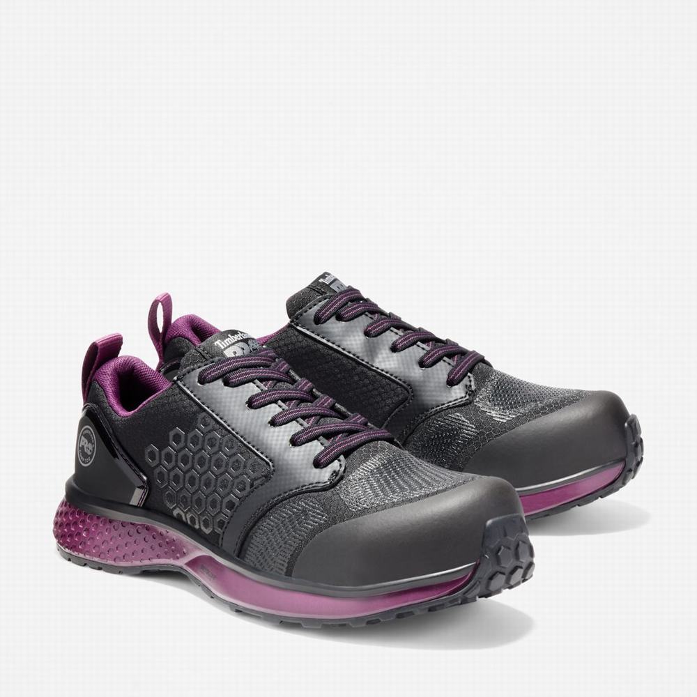 Dámské Pracovní Obuv Timberland Reaxion Composite Špicí Pracovní Sneaker Černé Fialové | TI87091-867