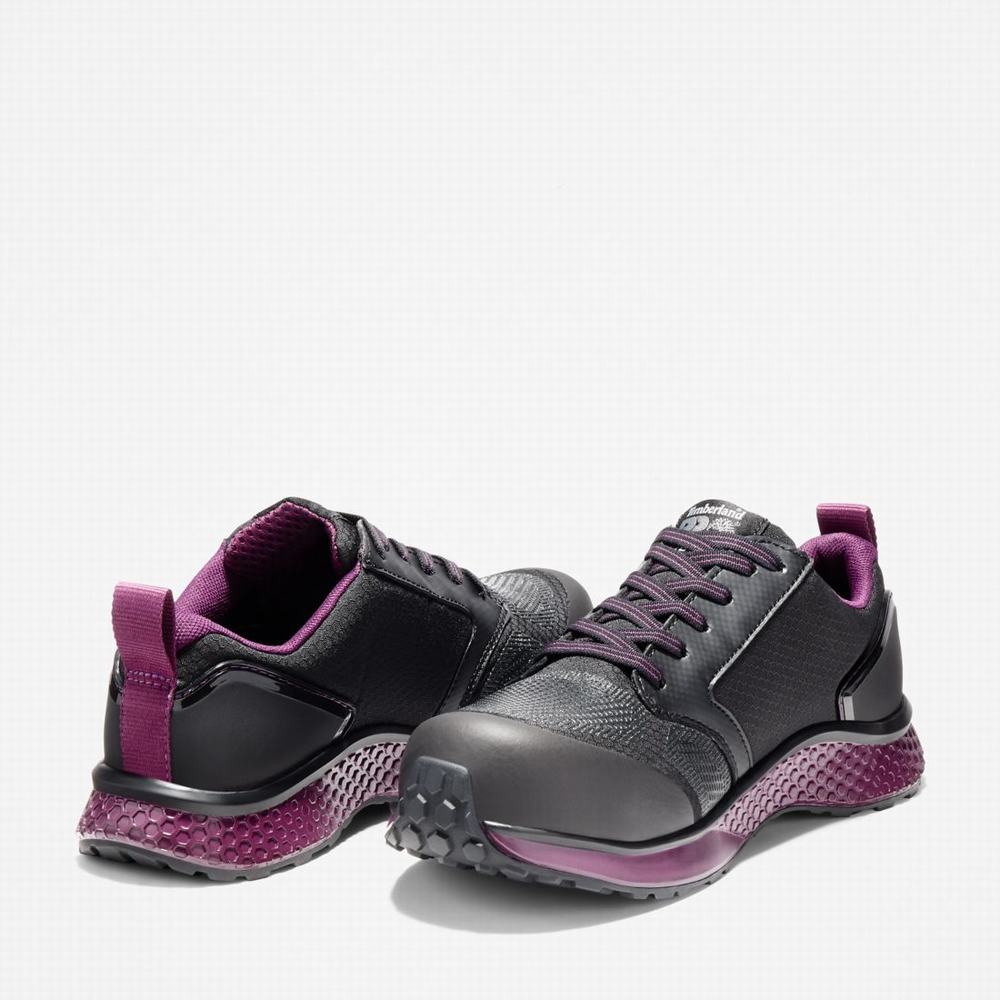 Dámské Pracovní Obuv Timberland Reaxion Composite Špicí Pracovní Sneaker Černé Fialové | TI87091-867