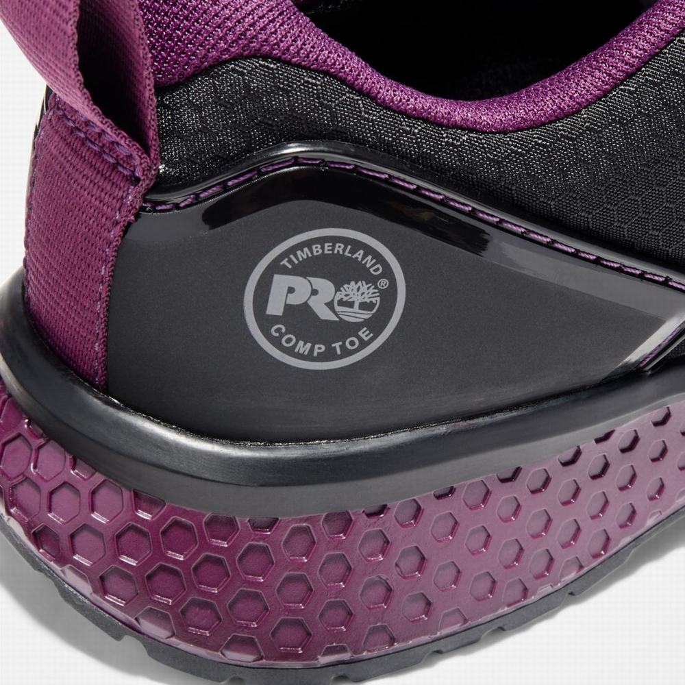 Dámské Pracovní Obuv Timberland Reaxion Composite Špicí Pracovní Sneaker Černé Fialové | TI87091-867