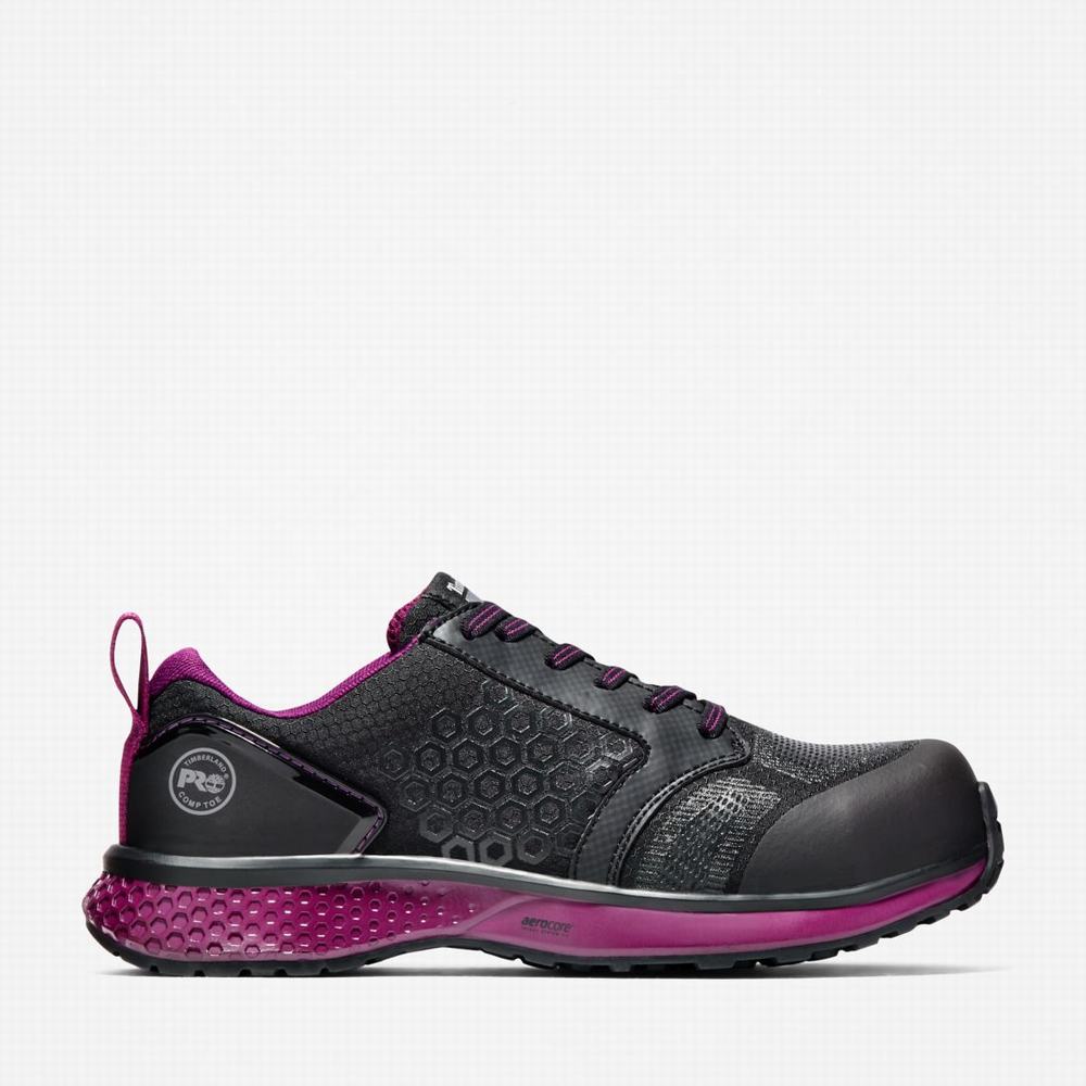 Dámské Pracovní Obuv Timberland Reaxion Composite Špicí Pracovní Sneaker Černé Fialové | TI87091-867