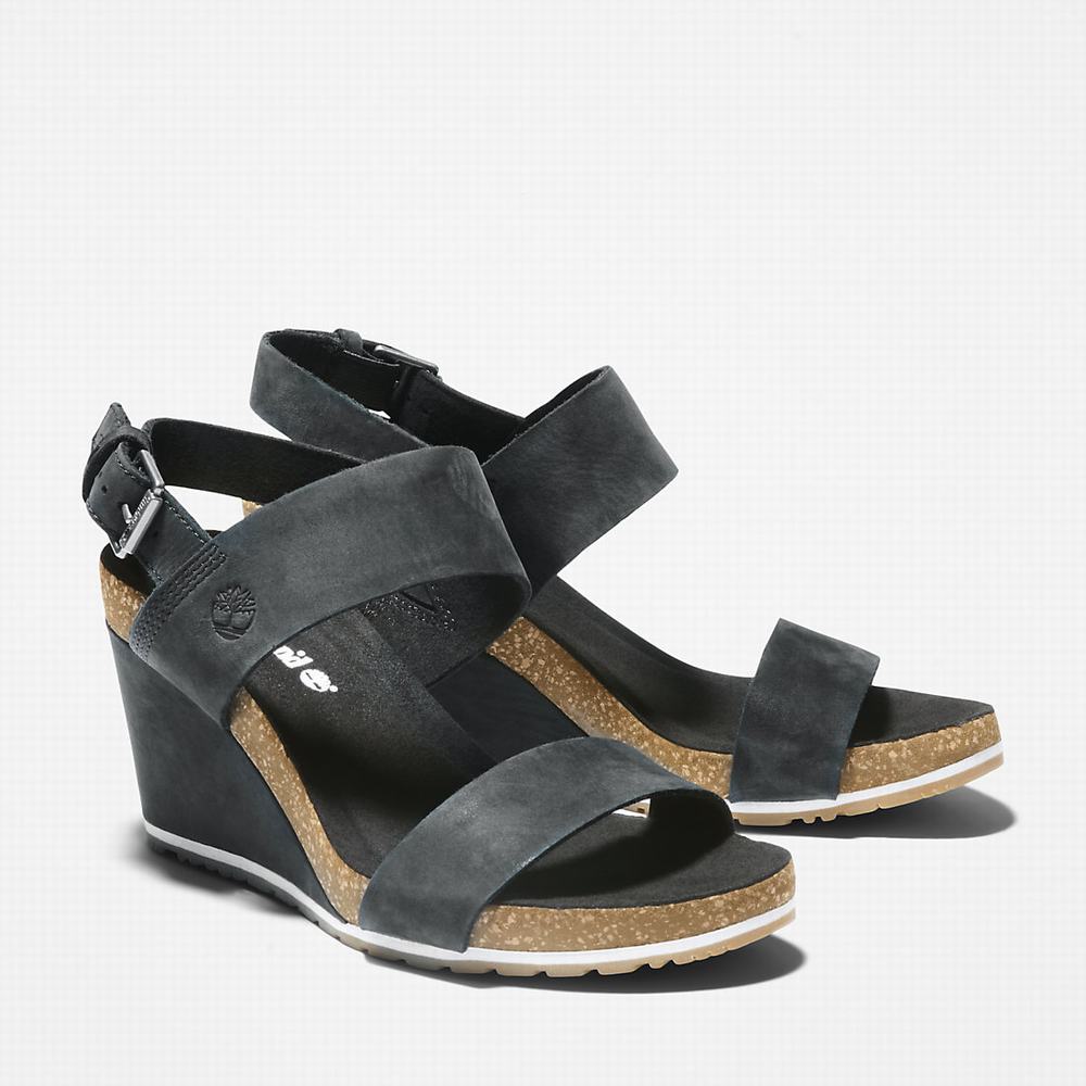 Dámské Sandály Timberland Capri Sunset Klínku Černé | TI30691-542