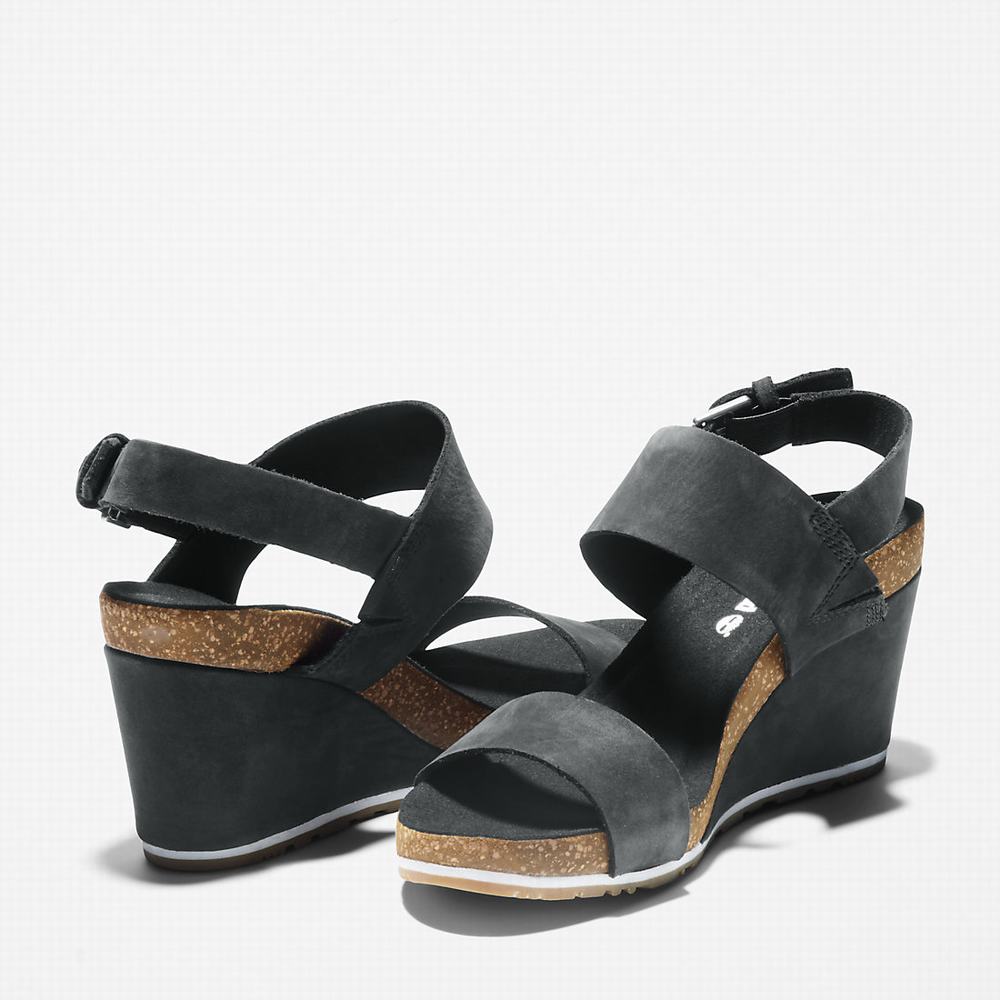 Dámské Sandály Timberland Capri Sunset Klínku Černé | TI30691-542