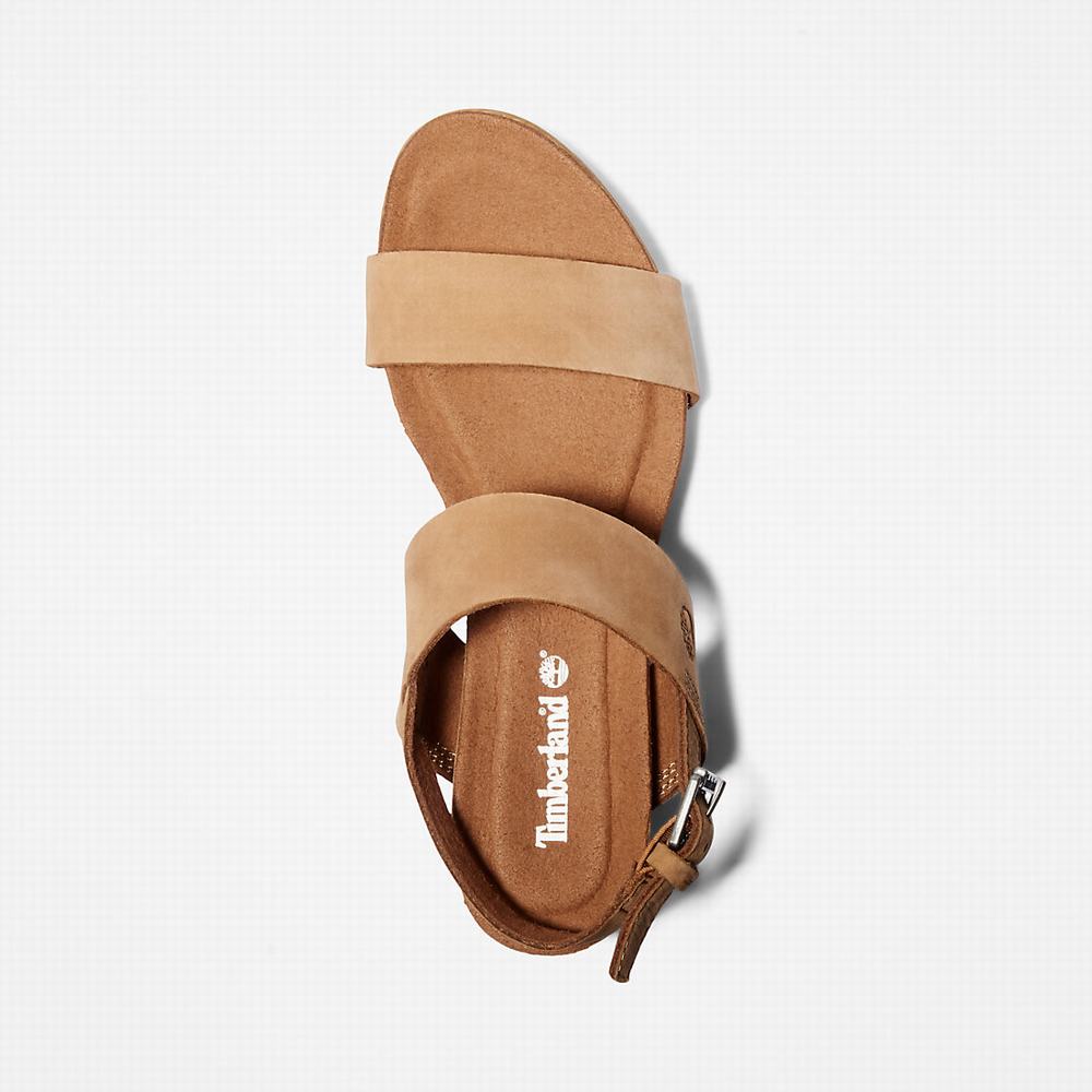 Dámské Sandály Timberland Capri Sunset Klínku Světle Hnědé | TI70912-378