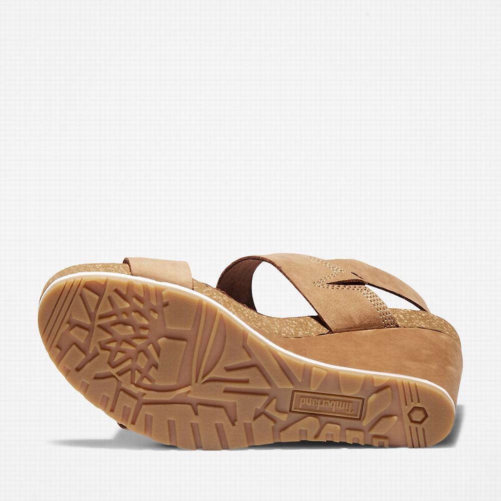 Dámské Sandály Timberland Capri Sunset Klínku Světle Hnědé | TI70912-378