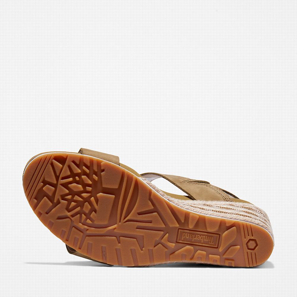 Dámské Sandály Timberland Capri Sunset Klínku Greige | TI93214-829