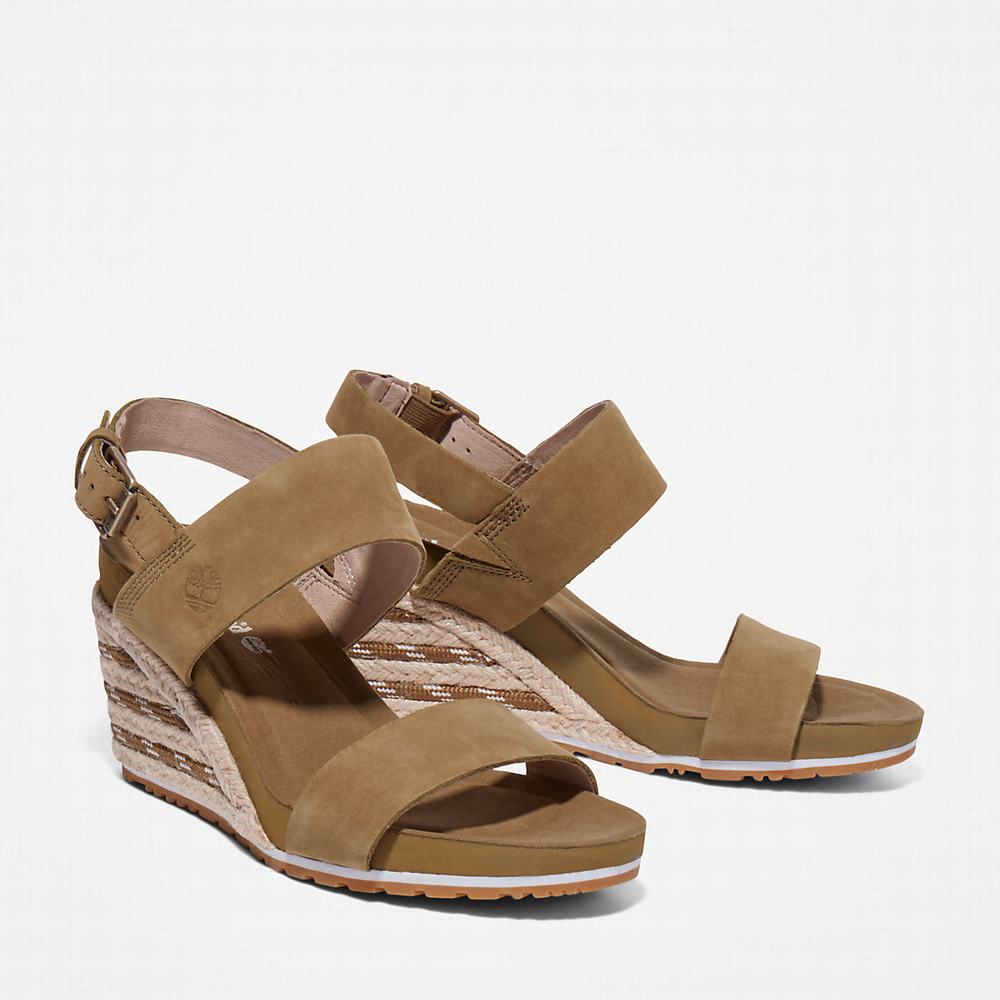 Dámské Sandály Timberland Capri Sunset Klínku Greige | TI93214-829