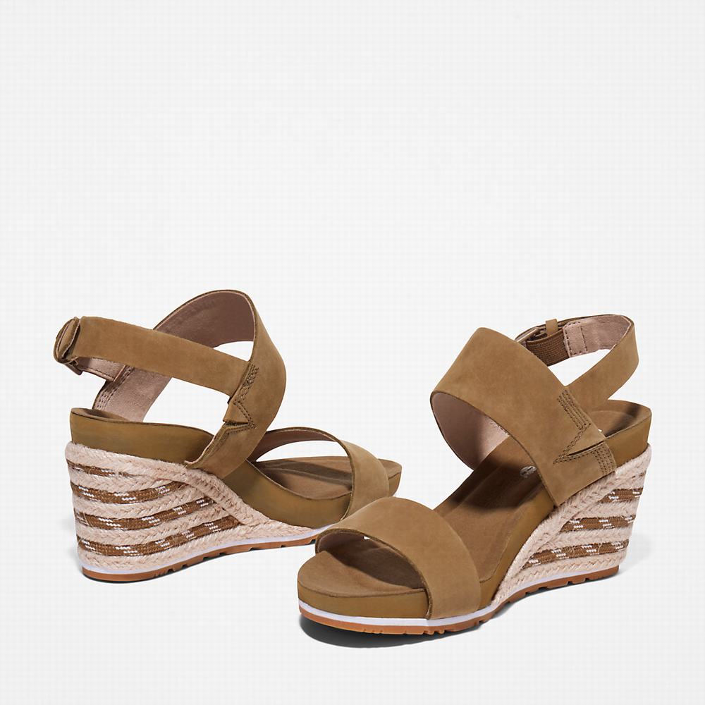 Dámské Sandály Timberland Capri Sunset Klínku Greige | TI93214-829