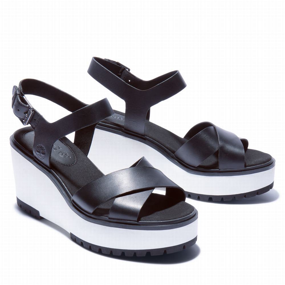 Dámské Sandály Timberland Koralyn Klínku Černé | TI48560-183