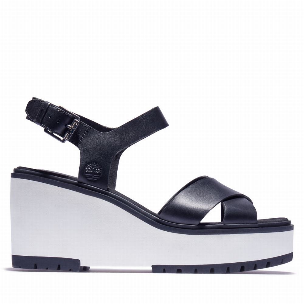 Dámské Sandály Timberland Koralyn Klínku Černé | TI48560-183