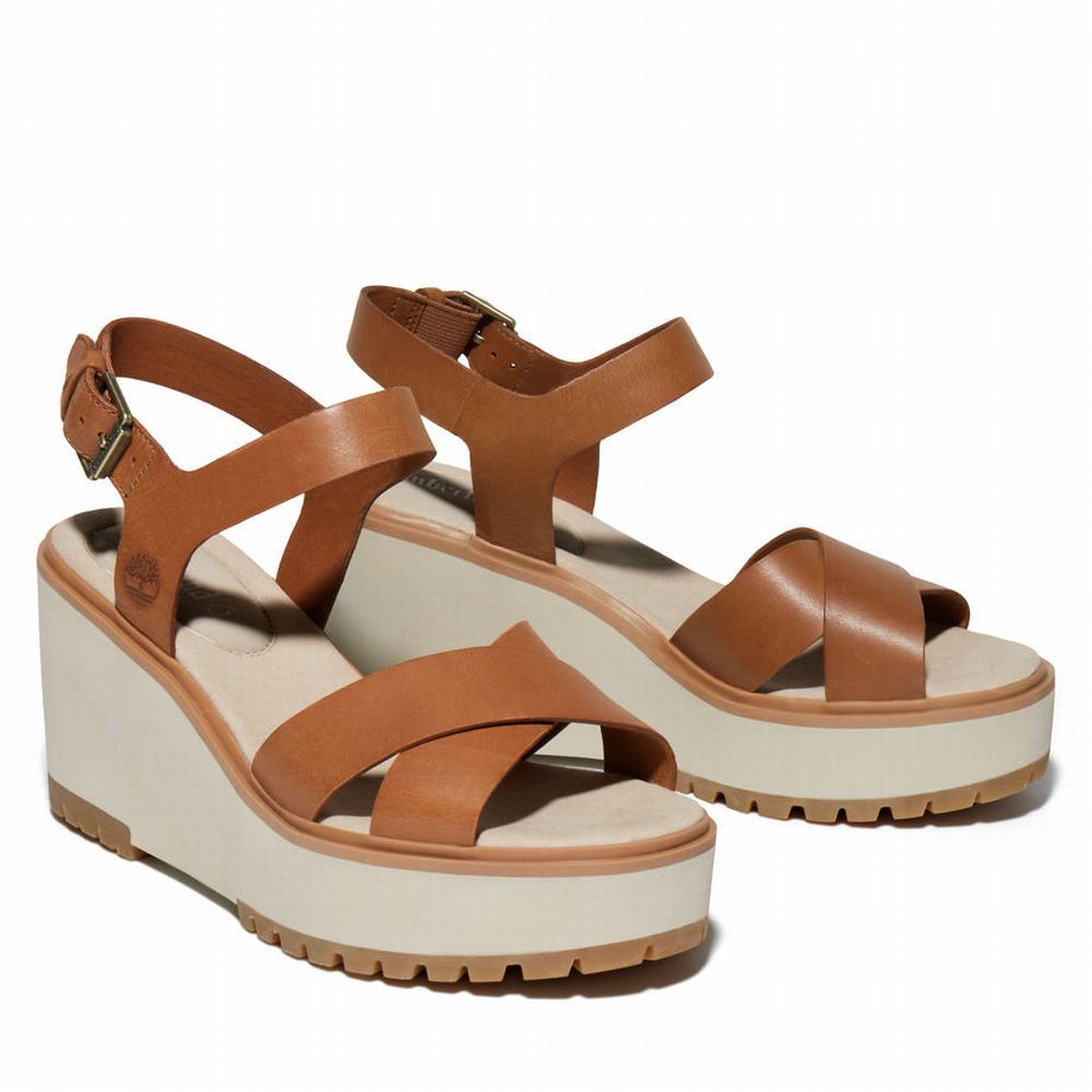 Dámské Sandály Timberland Koralyn Klínku Hnědé | TI78415-159