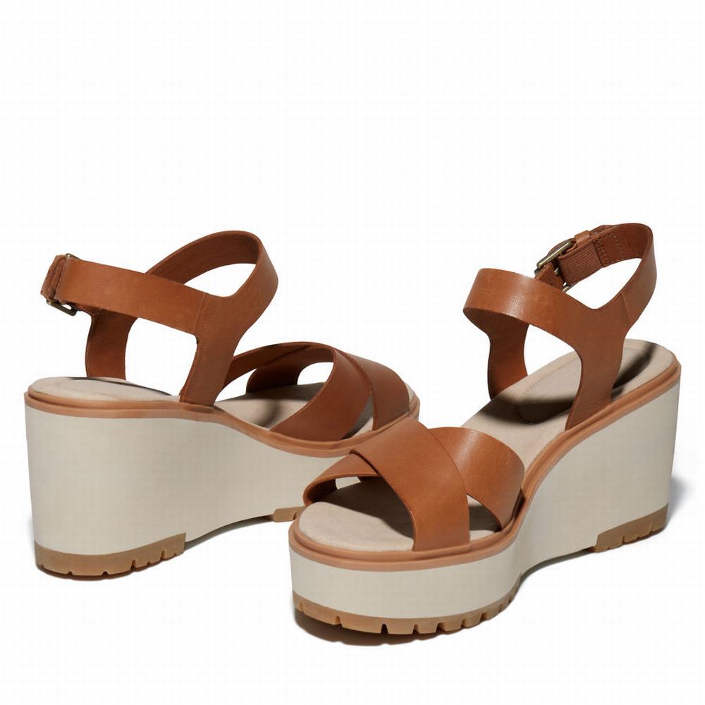Dámské Sandály Timberland Koralyn Klínku Hnědé | TI78415-159