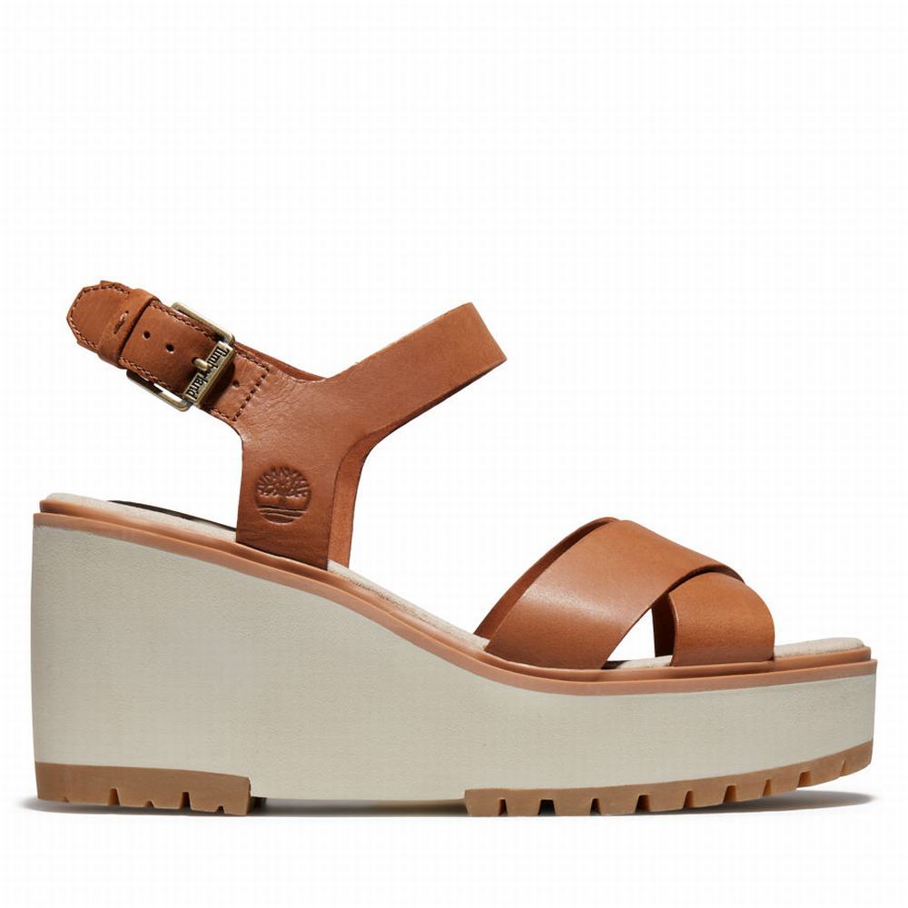 Dámské Sandály Timberland Koralyn Klínku Hnědé | TI78415-159