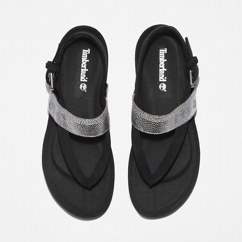 Dámské Sandály Timberland Malibu Beach Flip-Flop Černé | TI56023-918