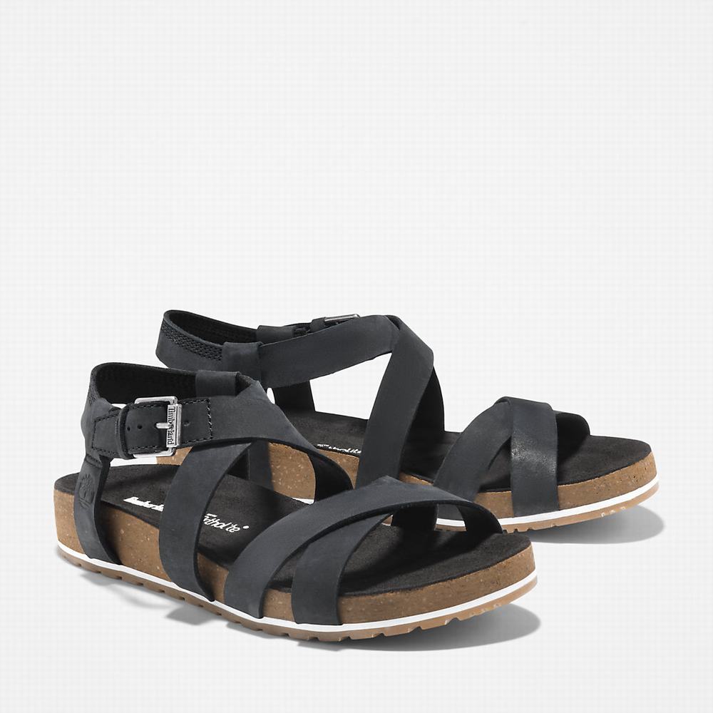 Dámské Sandály Timberland Malibu Waves Ankle Páskové Černé | TI27516-603