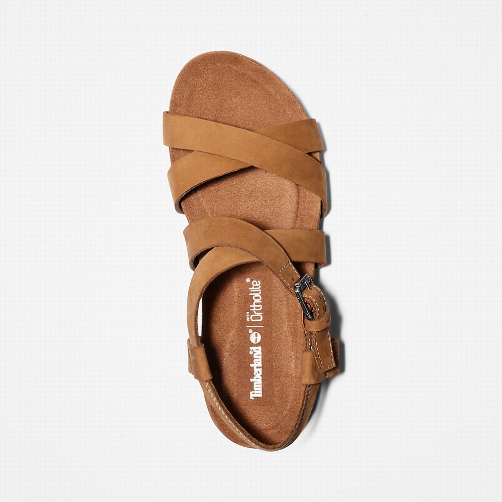 Dámské Sandály Timberland Malibu Waves Ankle Páskové Hnědé | TI41853-170