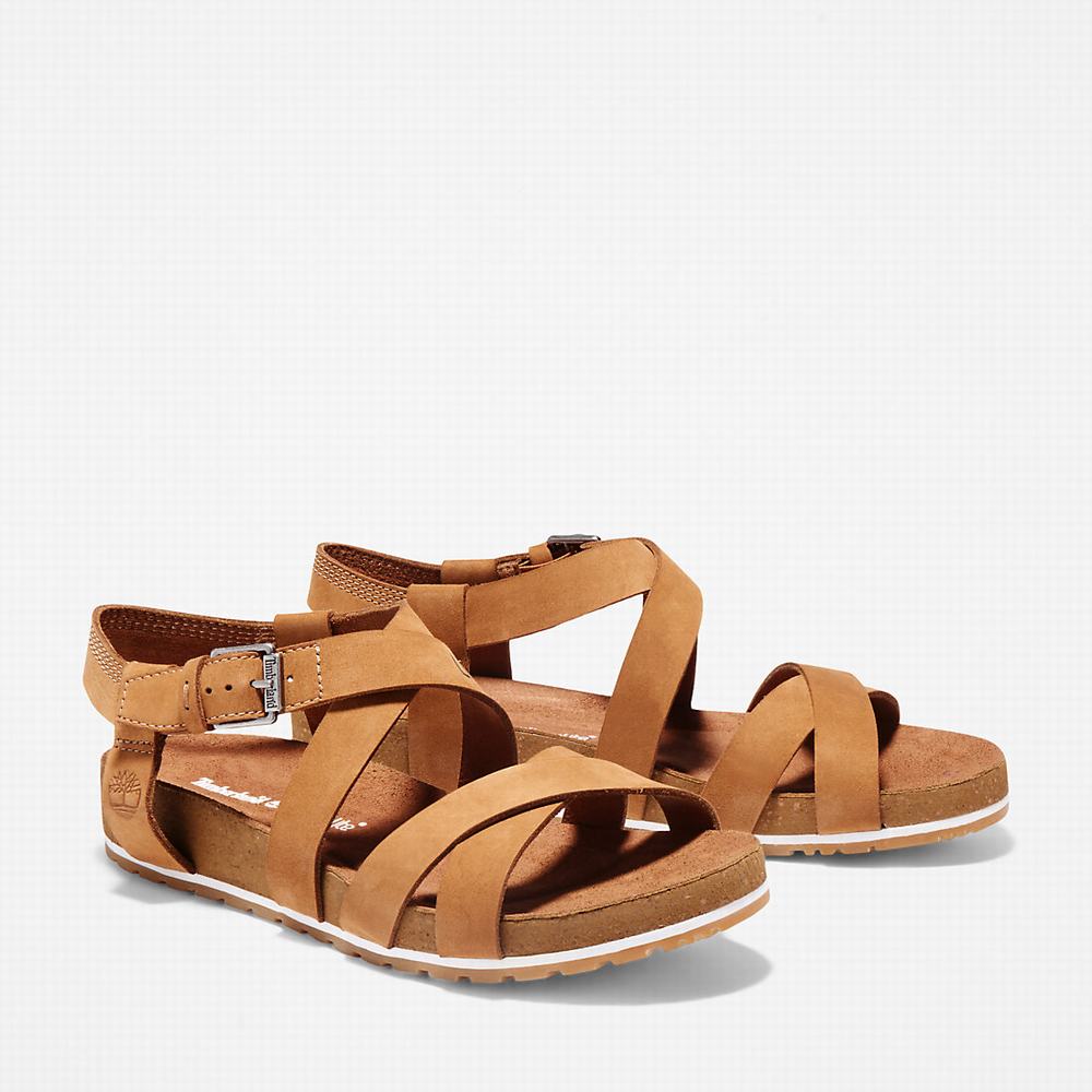Dámské Sandály Timberland Malibu Waves Ankle Páskové Hnědé | TI41853-170