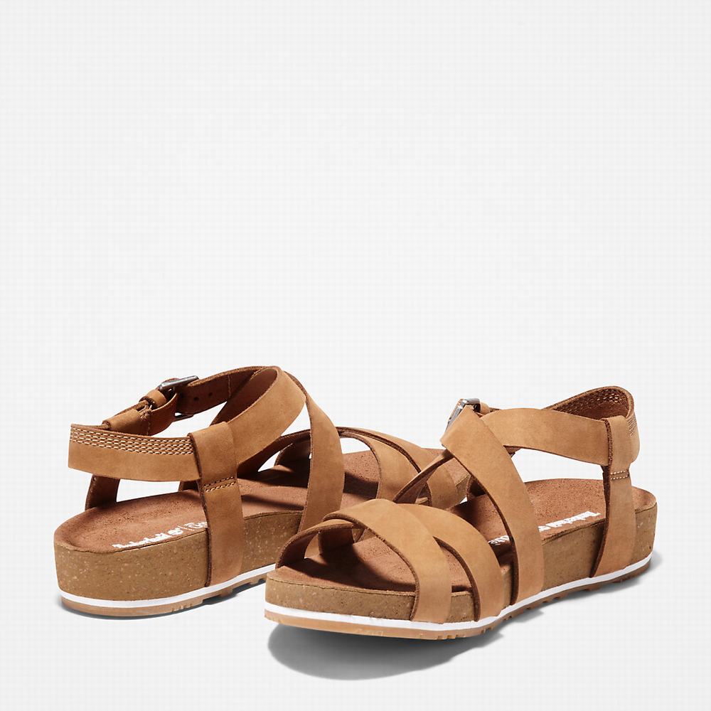 Dámské Sandály Timberland Malibu Waves Ankle Páskové Hnědé | TI41853-170